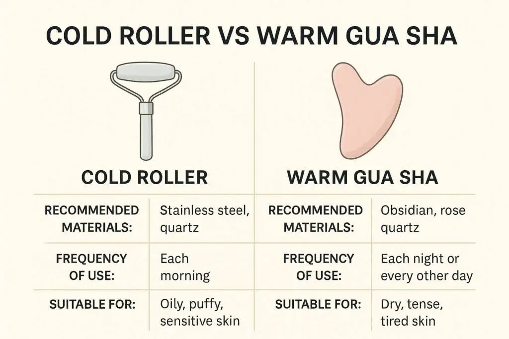 cold facial roller & warm gua sha