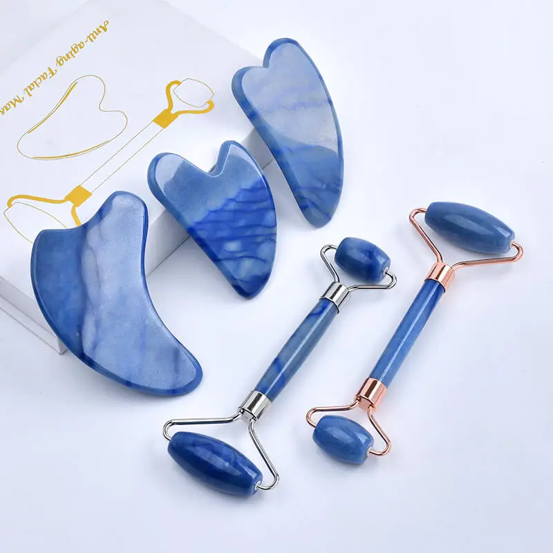 sodalite face roller gua sha set